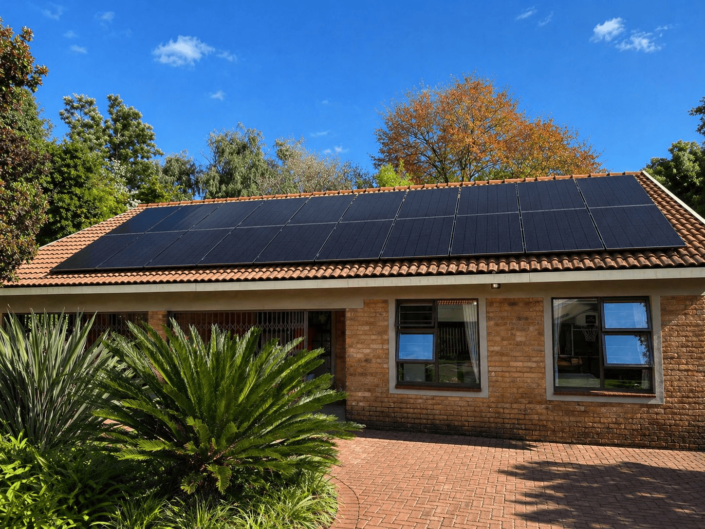 After solar installation — clean solar panels